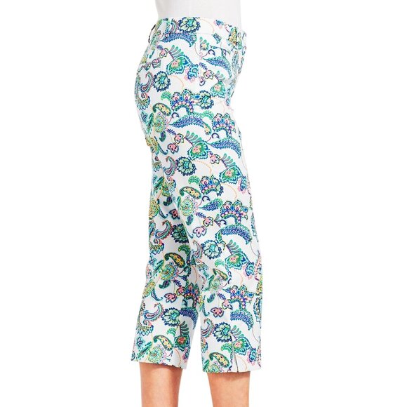 Talbots Perfect Skimmer Pants Womens 14P Multicolor Paisley Cotton Pedal Pushers - Picture 3 of 8